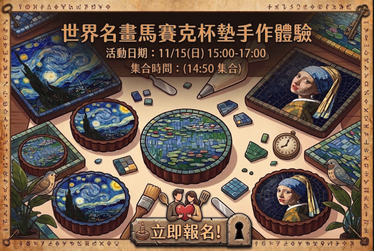 世界名畫馬賽克杯墊手作體驗